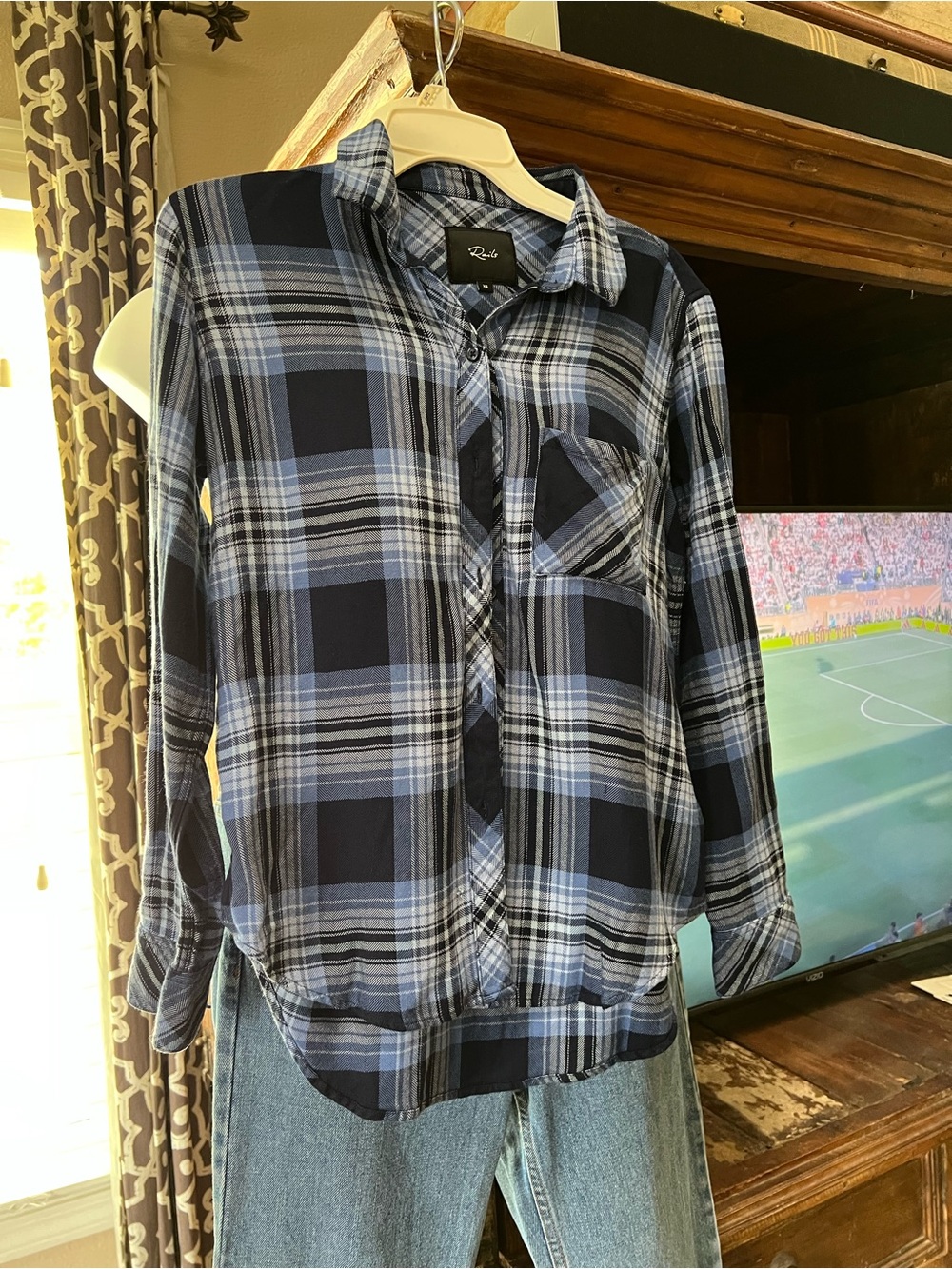Rails Blue Plaid Button-Up Shirt XS